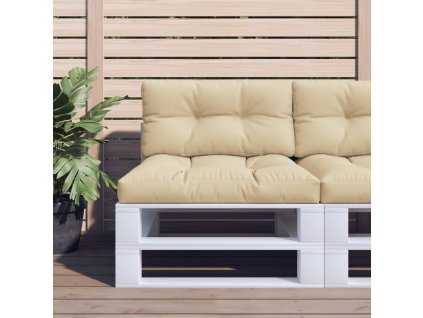 Podušky na palety 2 ks béžové textil 360714