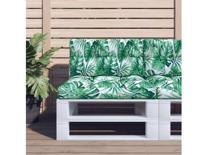 Podušky na palety 2 ks vzor listů textil 360723