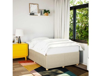 Rám postele bez matrací krémově 120x190 cm textil 3284926