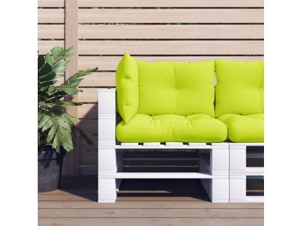 Podušky na palety 3 ks jasně zelené textil 360867