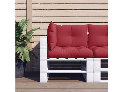 Podušky na palety 3 ks vínové textil 360865