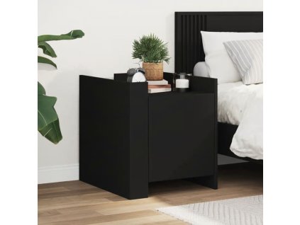 Noční stolek černý 45 x 50 x 50 cm kompozitní dřevo 848298