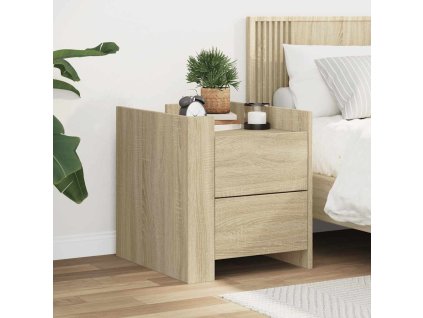 Noční stolek dub sonoma 45 x 50 x 50 cm kompozitní dřevo 848285
