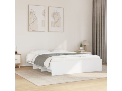 Rám postele bez matrace bílý 160x200cm Dřevěné konstrukce 3295639