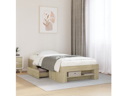Rám postele bez matrace dub sonoma 90 x 190 cm kompozitní dřevo 3295522