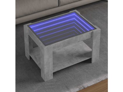 Konferenční stolek s LED betonově šedý 73 x 53 x 45 cm kompozit 847549