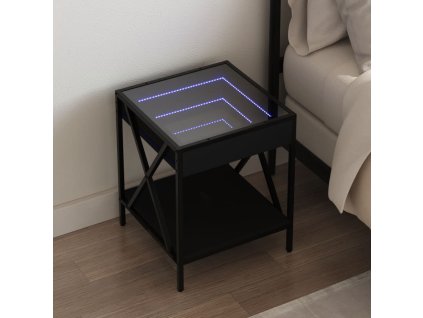 Noční stolek s Infinity LED černý 40 x 40 x 49 cm 3284096