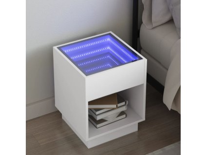 Noční stolek s Infinity LED bílý 40 x 40 x 50 cm 3284077