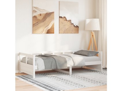 Válenda bez matrace bílá 90 x 200 cm masivní borovice 854962