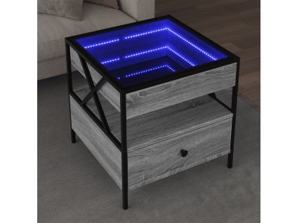 Konferenční stolek s Infinity LED šedý sonoma 50 x 50 x 51 cm 847715