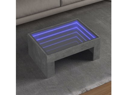 Konferenční stolek s Infinity LED betonově šedý 70 x 50 x 30 cm 847612