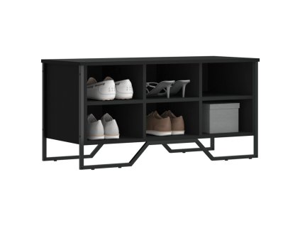Botník černý 90 x 38 x 45,5 cm kompozitní dřevo 848639