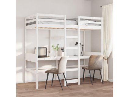 Patrová postel bez matrace bílá 80 x 200 cm masivní borovice 3308545