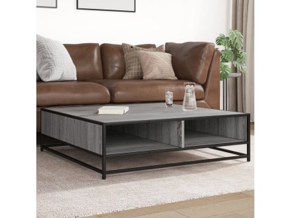 Konferenční stolek šedý sonoma 100 x 100 x 30 cm kompozit a kov 848777