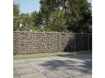 Gabionový koš s víkem 450 x 100 x 100 cm pozinkované železo 3295197