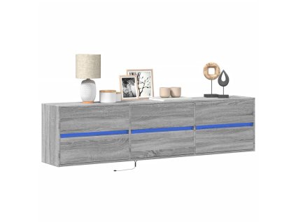 Nástěnná TV skříňka s LED šedá sonoma 180 x 31 x 45 cm 3307938