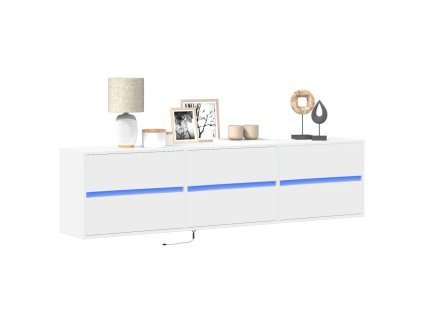 Nástěnná TV skříňka s LED bílá 180 x 31 x 45 cm 3307933