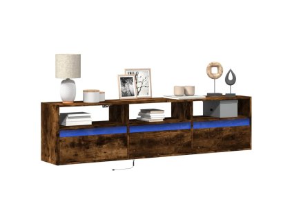 Nástěnná TV skříňka s LED kouřový dub 180 x 31 x 45 cm 3307944