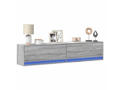 Nástěnná TV skříňka s LED šedá sonoma 180 x 31 x 38 cm 3307952