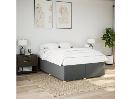 Rám postele bez matrace tmavě šedý 160 x 200 cm textil 3284744