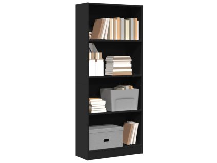 Knihovna černá 60 x 24 x 143 cm kompozitní dřevo 857813