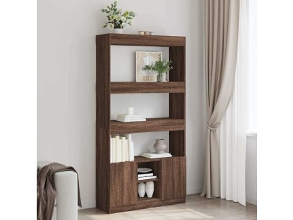Skříň highboard hnědý dub 92 x 33 x 180 cm kompozitní dřevo 3309624