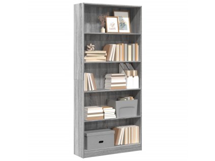Knihovna šedá sonoma 80x24x176 cm kompozitní dřevo 857858