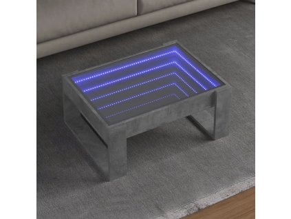 Konferenční stolek s Infinity LED betonově šedý 70 x 53 x 30 cm 847633