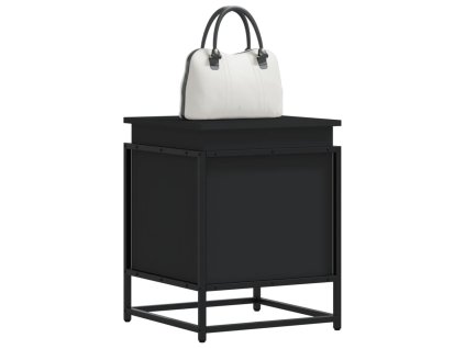 Úložný box s víkem černý 40 x 40 x 51,5 cm kompozitní dřevo 848789