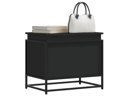 Úložný box s víkem černý 60 x 40 x 51,5 cm kompozitní dřevo 848794