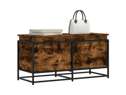 Úložný box s víkem kouřový dub 100x40x51,5 cm kompozitní dřevo 848806