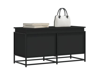 Úložný box s víkem černý 100 x 40 x 51,5 cm kompozitní dřevo 848804