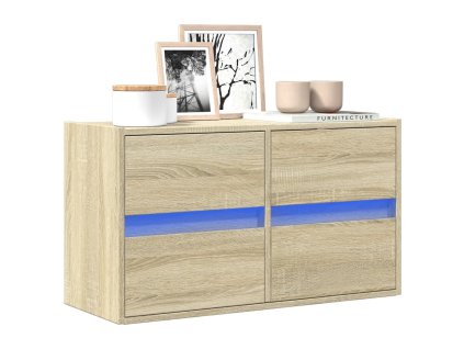 Nástěnná TV skříňka s LED osvětlením dub sonoma 80 x 31 x 45 cm 852287