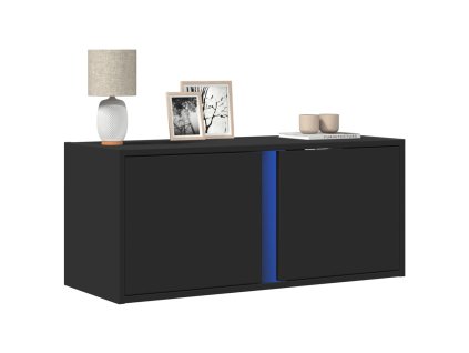 Nástěnná TV skříňka s LED osvětlením černá 80 x 31 x 35 cm 852258