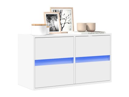 Nástěnná TV skříňka s LED osvětlením bílá 80 x 31 x 45 cm 852285