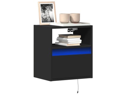 Nástěnné TV skříňky s LED osvětlením 2 ks černé 41 x 31 x 45 cm 852316