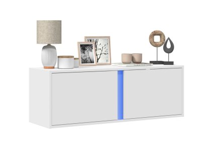Nástěnná TV skříňka s LED osvětlením bílá 100 x 31 x 35 cm 852264