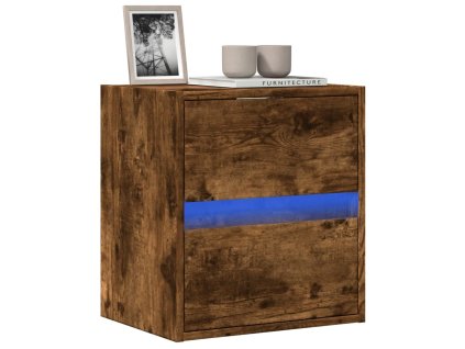 Nástěnná TV skříňka s LED osvětlením kouřový dub 41x31x45 cm 852279