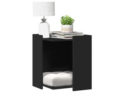 Skříňka na kočičí záchod černá 42 x 42 x 51 cm kompozitní dřevo 857743