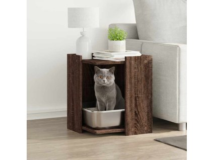 Skříňka na kočičí záchod hnědý dub 42 x 42 x 51 cm kompozit 857748