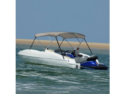 Bimini stříška se 3 oblouky šedá 183x196x137 cm 94801