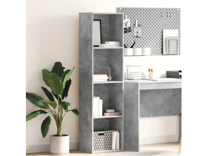 Knihovna betonově šedá 40 x 30 x 152 cm kompozitní dřevo 857879