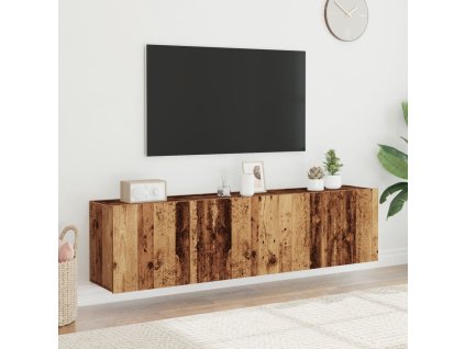 TV skříňky nástěnné 2 ks old wood 80 x 30 x 41 cm 857667