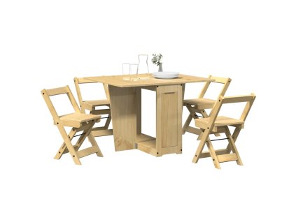 5dílný jídelní set Butterfly Corona skládací hnědý borovice 3295716