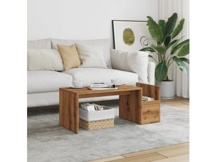 Konferenční stolek dub artisan 90 x 45 x 35 cm kompozitní dřevo 856057