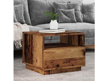 Konferenční stolek s LED osvětlením old wood 50 x 49 x 40 cm 857708