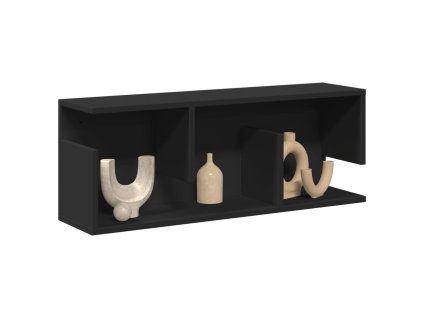 Nástěnná skříňka 80 x 20 x 30 cm černá kompozitní dřevo 854833