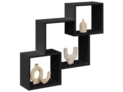 Nástěnná skříňka 78 x 18 x 71 cm černá kompozitní dřevo 854806