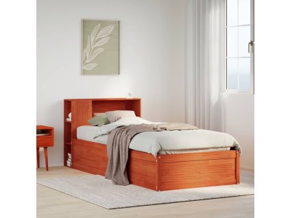 Postel bez matrace voskově hnědá 100 x 200 cm masivní borovice 3323433