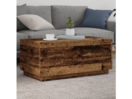 Konferenční stolek s LED osvětlením old wood 90 x 50 x 40 cm 857722